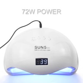 72W UVLED Dual Light Solar Nail Lamp (Option: White-EU)