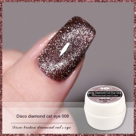 Reflective Diamond In The Debris Glue Cat Eye Gel Polish Nail Art (Option: Cat Eye 008)