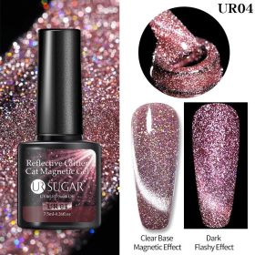 Laser Cat Eye Gel Nail Polish Manicure Crystal Diamond In The Debris Cat Eye Gel Polish (Option: UR04)