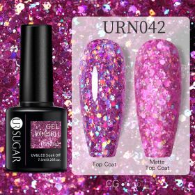 Black White Red Glitter Color Gel Nail Polish Matte (Option: URN042)
