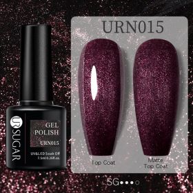 Black White Red Glitter Color Gel Nail Polish Matte (Option: URN015)