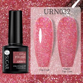 Black White Red Glitter Color Gel Nail Polish Matte (Option: URN032)