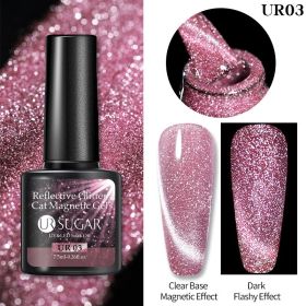 Laser Cat Eye Gel Nail Polish Manicure Crystal Diamond In The Debris Cat Eye Gel Polish (Option: UR03)