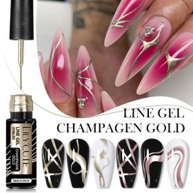 Metal Painted Cable Gel Nail Polish Nail Art Cable Adhesive Hoy Side Silver Phototherapy Metalic Glue (Option: 02color)